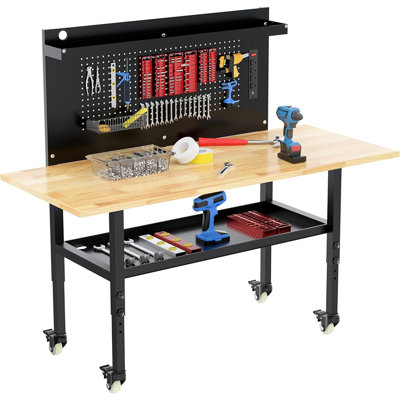 Workbench With Large Pegboard& Partiti...