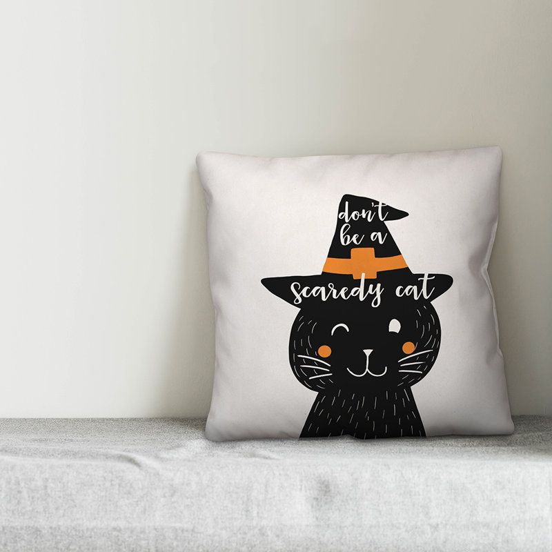  Coussin Don't Don't a Scardy Cat, Utilisation intérieure seulement, 16 po x 1 po
