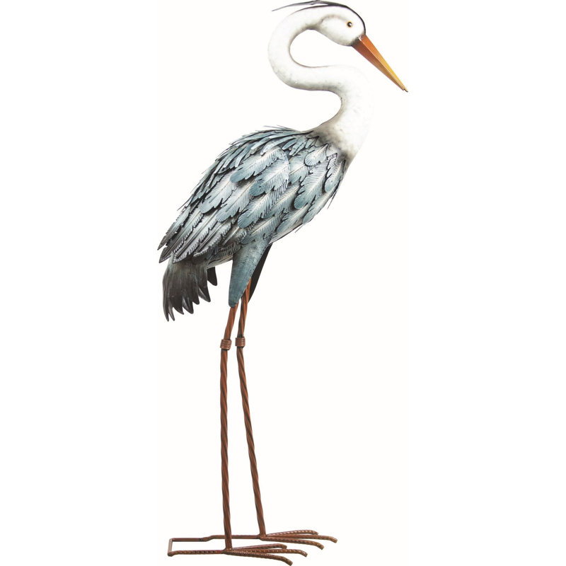Sculpture de jardin en métal Heron