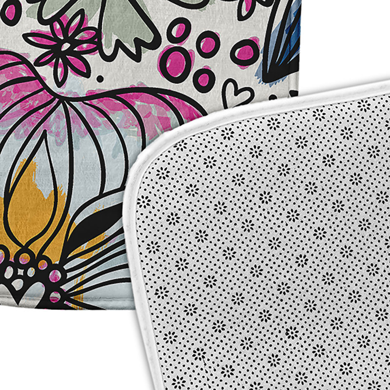 Tapis de bain Flora and Fauna, L 17 po x L 24 po, Rose
