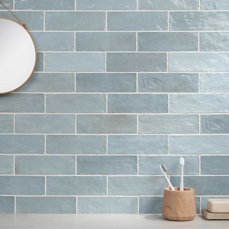 Portmore 3x8 Glazed Ceramic Tile, Blue