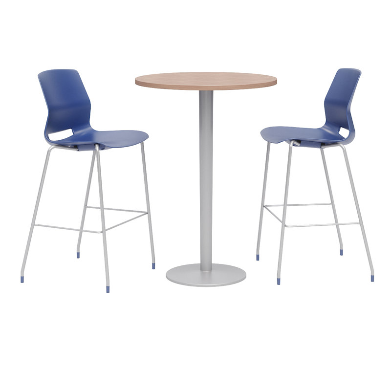 Ensemble de table de salle à manger 30 po et de chaise ronde L, Rivière cerise, Marine