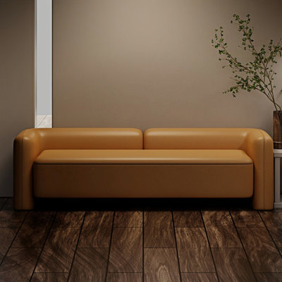 Banc de rangement rembourré en cuir Navjeevan