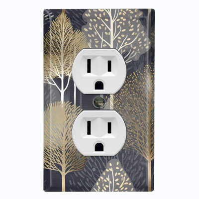 Metal Light Switch Plate Cover; US Standard Size 1 Gang Duplex - Modern Forest