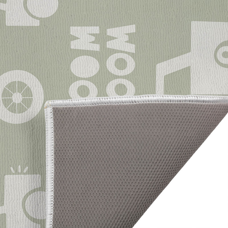 Tapis de toilette rectangulaire absorbant et antidérapant Vroom vroom, 34" W x 21" L, Taupe