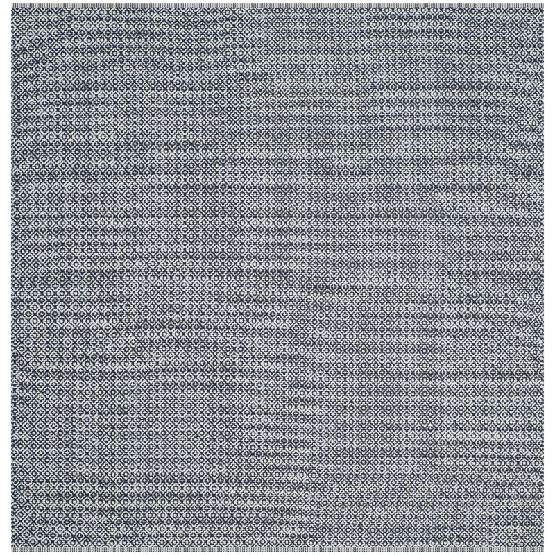 Absaln Hand Woven Cotton Geometric Rug, Square 6'