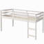 Lit mezzanine à profil bas avec armoire et table roulante portable - blanc-424485247