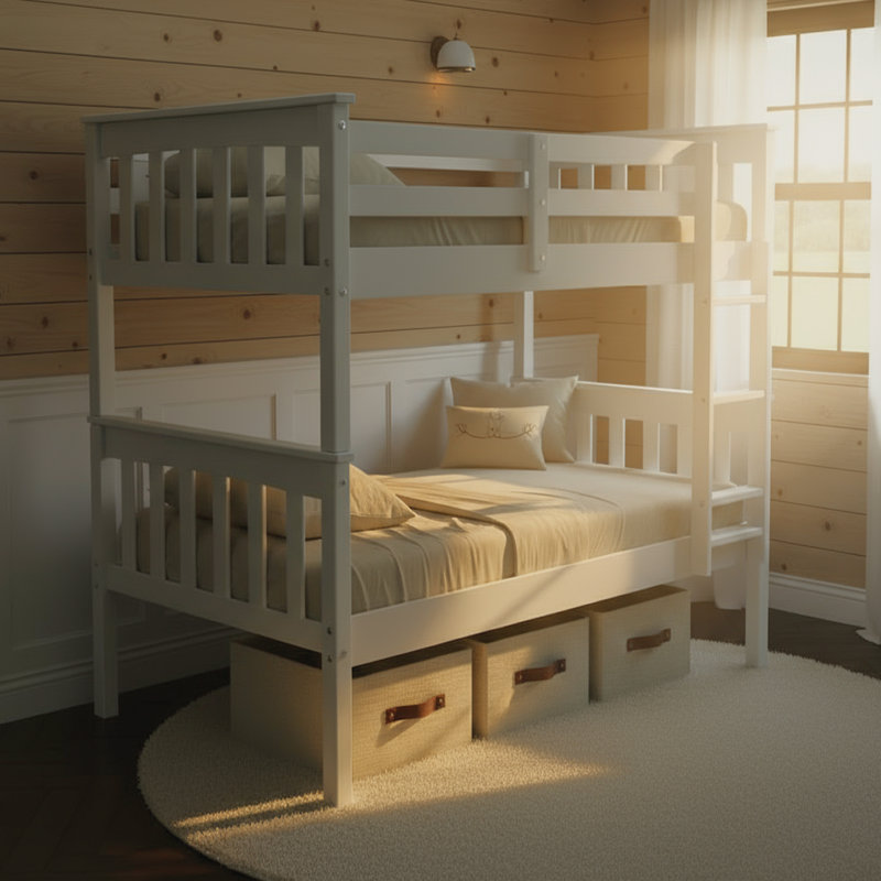 Swifton Solid Wood Twin-Over-Twin Bunk Bed by Harriet Bee, Gray