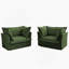 Ensemble confortable de 2 fauteuils pour différentes pièces avec coussins moelleux et tissu chenille-1154721392