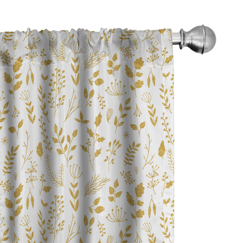 Floral Semi-Sheer Rod Pocket Curtain Panels, 28" x 84"