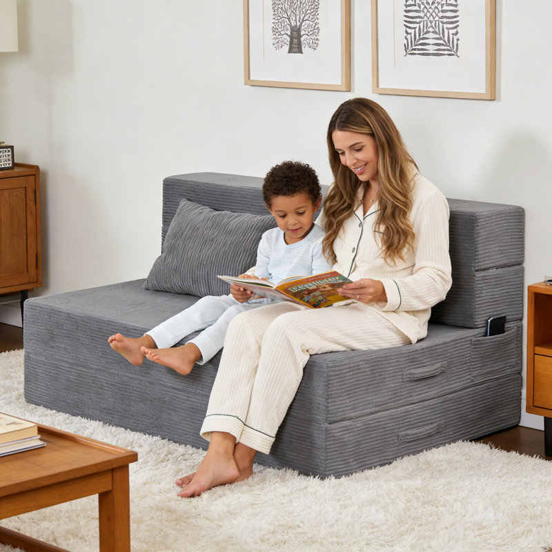 Fauteuil convertible futon, Gris clair