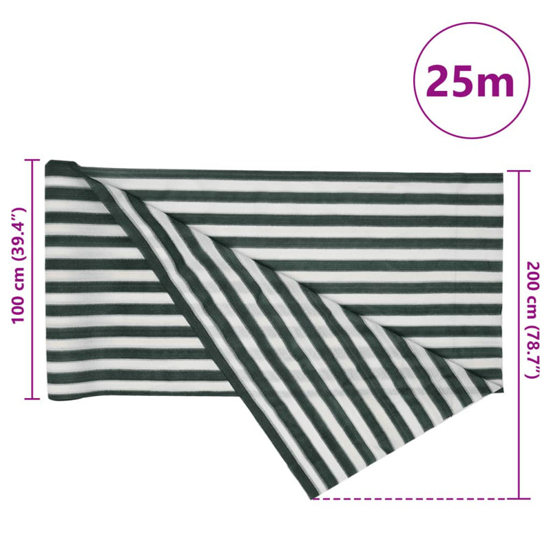 Nappanee Farming and Gardening Fence Panel, Green/White, 2500cm W x 200cm D