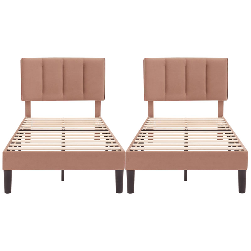 Wiebe Upholstered Platform Bed, Coffee