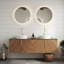Meuble-lavabo mural 60 po avec portes doubles et lavabos ronds blancs 60 po