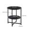 2 - Petite table de chevet ronde noire, pouvant servir de table basse dans le salon, décorée pour les espaces restreints, peu encombrante et multifonctionnelle, facile à assembler, en fer + 15,9 po de largeur, 18,77 po de profondeur