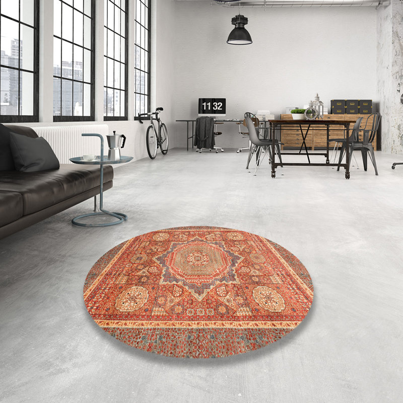 Abstract Indoor Rug, Round 7'