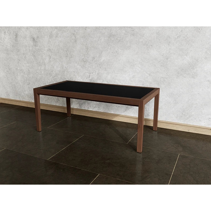 Brooklyn Solid Wood Coffee Table, 16" H x 40" L x 20" W, Riftwood Walnut, Midnight Black