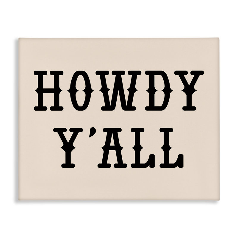 Art mural sur toile Southwestern Howdy Y'all, design par Daniela Santiago, H 16 po x l 20 po