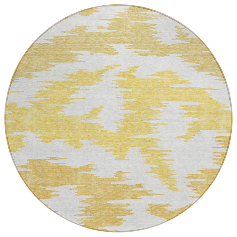 Ceajay Geometric Indoor / Outdoor Rug, Round 8'