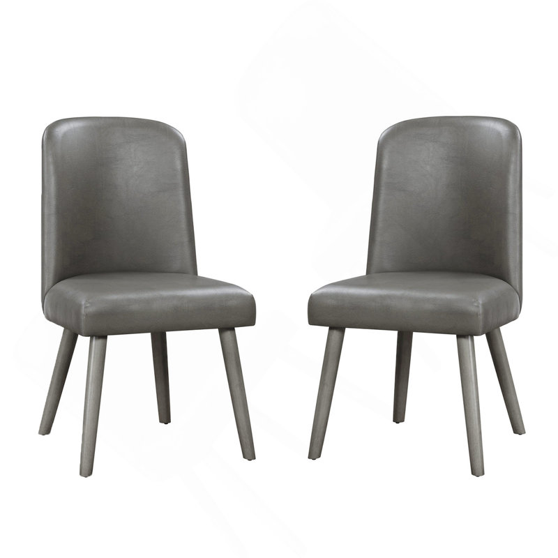 Ensemble de 2 chaises d'appoint avec siège et dossier rembourrés, gris et chêne gris