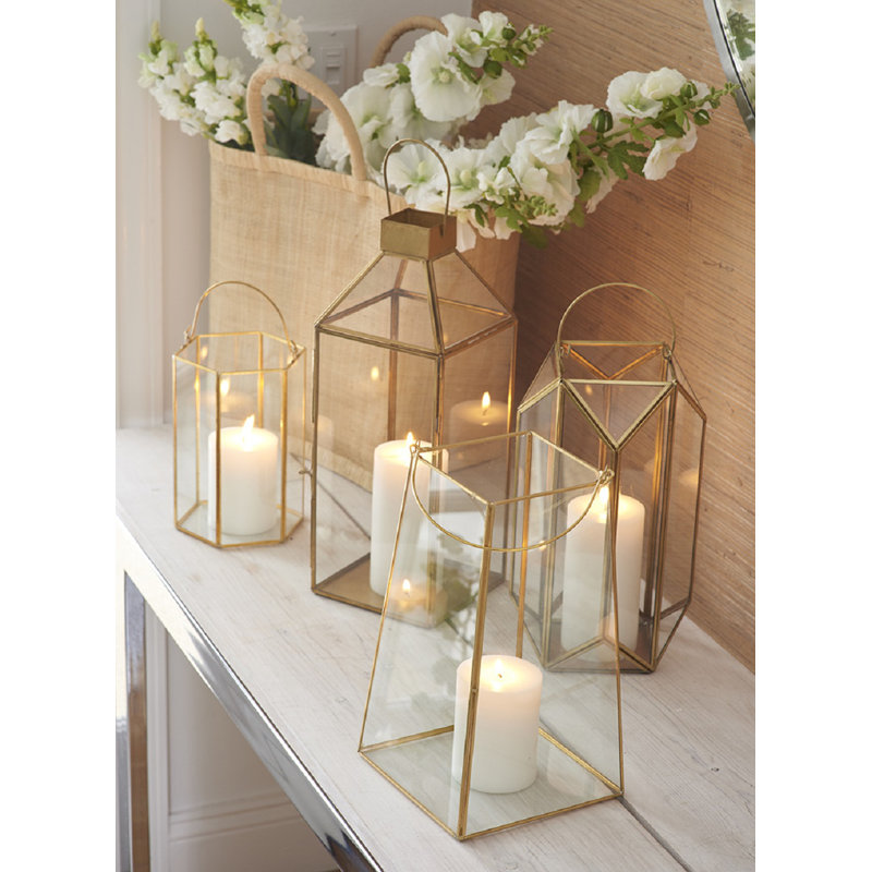 11'' H Glass Lantern