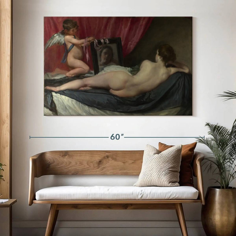Hardie Venus à son miroir, H 34 po x l 51 po