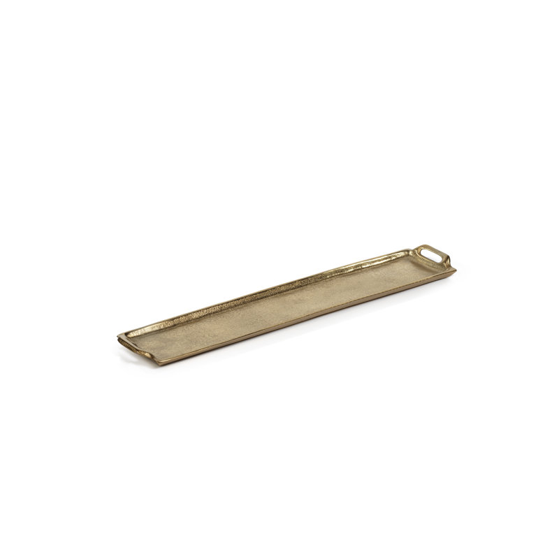 Plateau de table basse en aluminium khanya, Or foncé, H 2 po x l 26 po x P 5,5 po