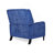 Oversized Textured Fabric Pushback Recliner, Navy Blue and Dark Brown