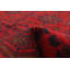 Tapis rouge en laine noué à la main de conception unique 4 pi 11 po x 6 pi 6 po Iolenta