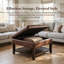 Table basse élégante avec repose-pieds avec rangement - Banc de rangement capitonné élégant avec compartiment caché et tablette inférieure pour le salon
