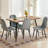 Breakfast Table Set For 4, Rectangular Table Velvet Dining Chair-94997860