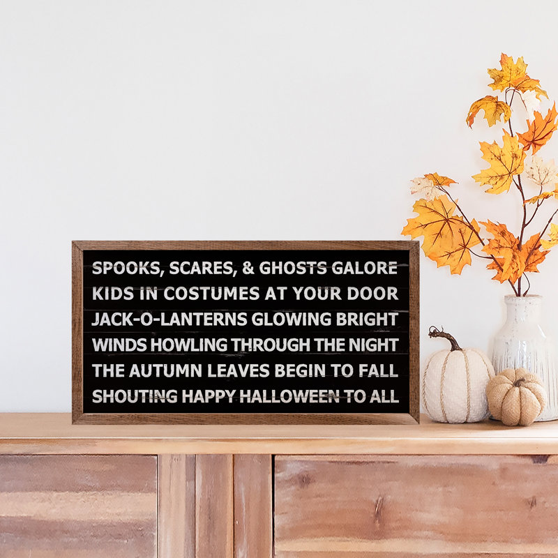 Spooks Scares And Ghost - noir, H 12 po x l 24 po