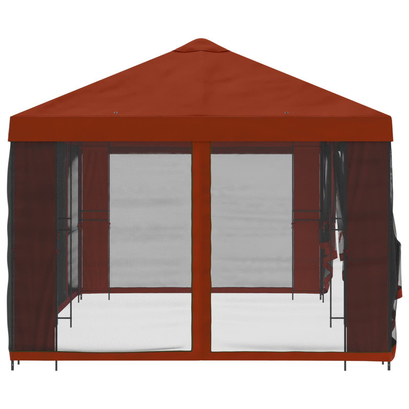 Vidaxl Gazebo Polyester And Steel, 276.5cm H x 600cm W x 300cm D, Terracotta