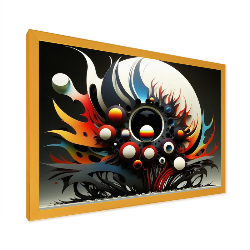 Art mural moderne sur toile géométrique minimaliste, L 20 po x H 12 po, Cadre d'angle fermé doré