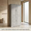 Armoire de rangement haute et large à usages multiples avec portes et trois tiroirs, tablettes réglables, conception sécuritaire anti-basculement, grands compartiments de rangement pour la salle de bain, le bureau, la cuisine, le garde-manger, le salon