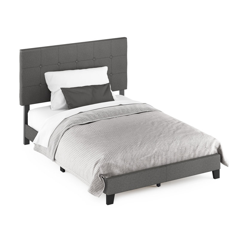 Anding Upholstered Slat Bed, Full/Double, Stone
