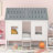 Couto Twin Size Low Loft House Bed with Roof and Two Front Windows , White