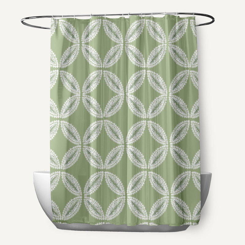 Daedrian Geometric Shower Curtain, Green