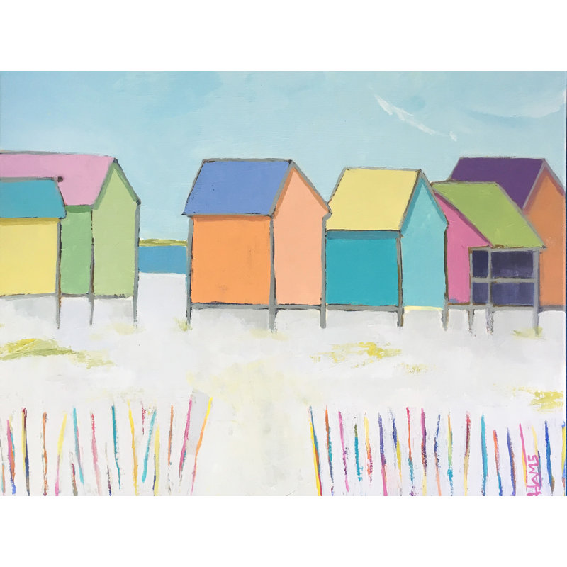 Beach Cabanas Ll Print by Phyllis Adams, 17.25" H x 21.25" W