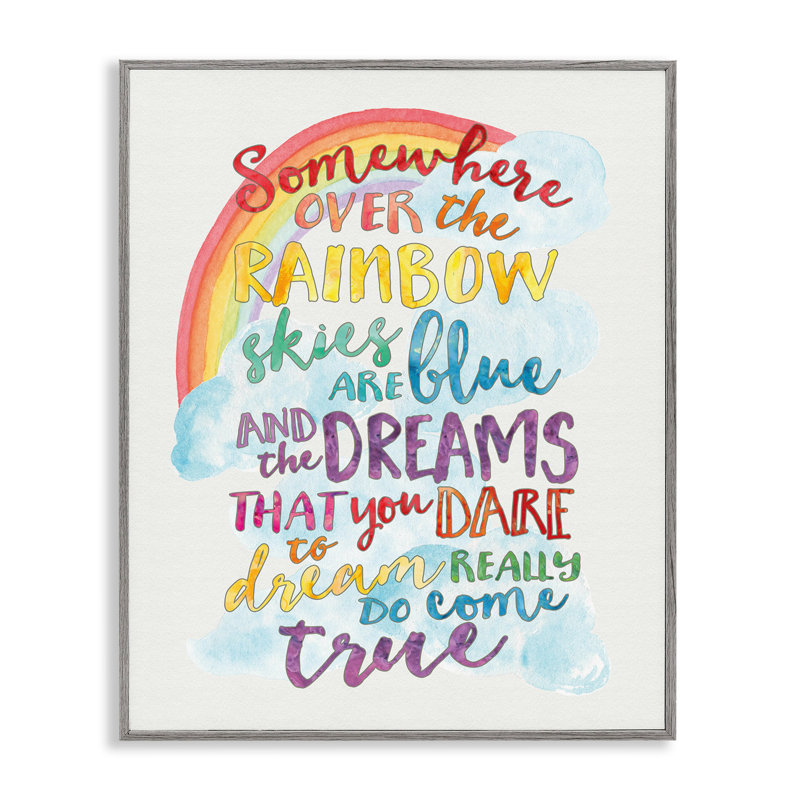 Art sur toile avec quelque chose sur un arc-en-ciel Cambra, H 11 po x l 14 po, Estampe numérique Farmhouse