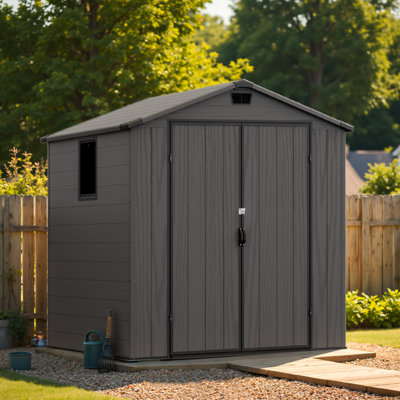 6 Ft. W X 6 Ft. D Resin Outdoor Storage Shed, Weather-Resistant Outdoor Storage With Reinforced Design