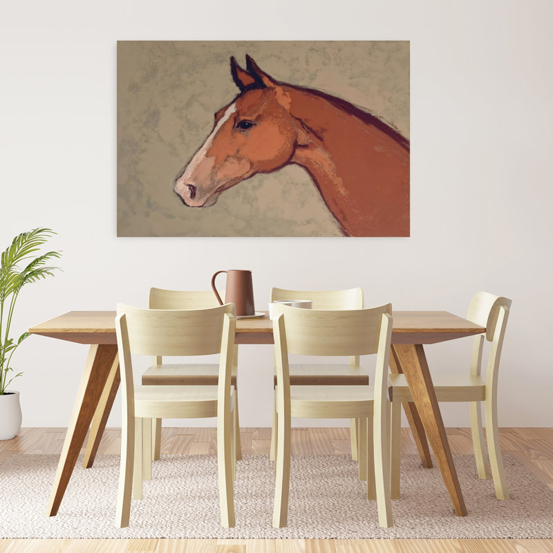 «Horse Portrait I Abstract Contemporary Horse», reproduction d'art murale, H 32 po x l 48 po