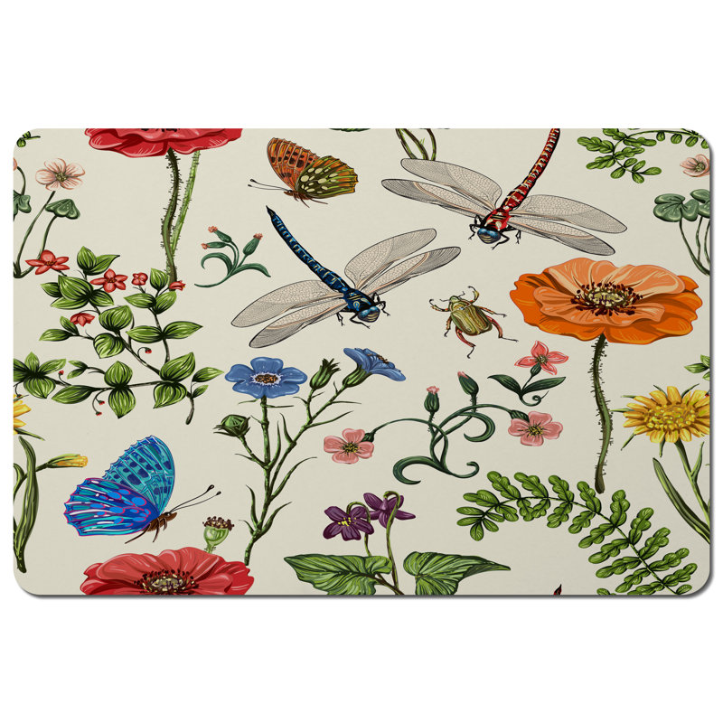 Godalming Polyester-Coated Hardboard Floral Rectangle Placemat