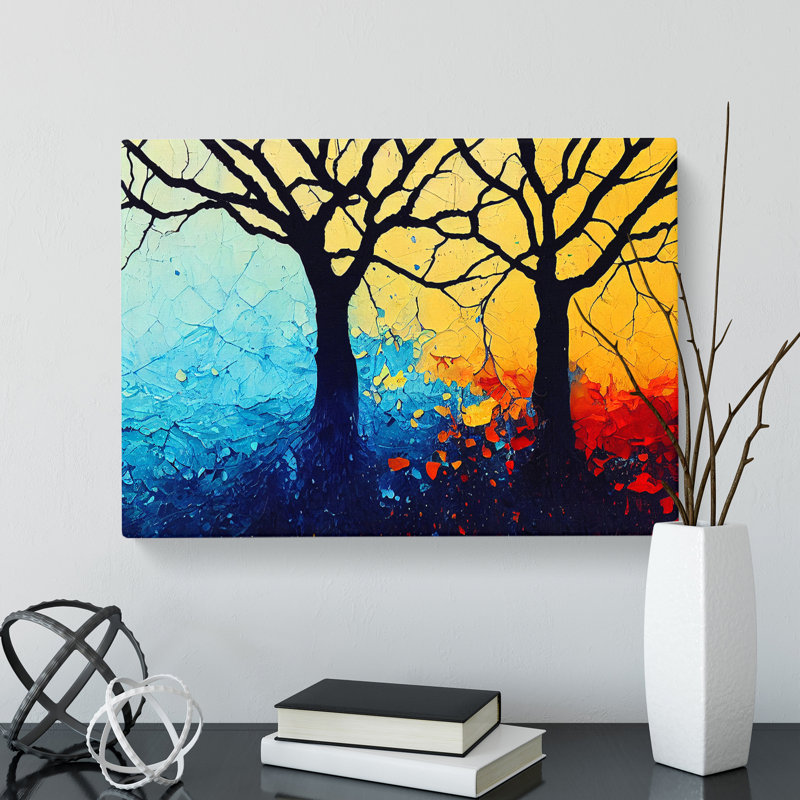 Colourful Trees Vol.1 Abstract - Wrapped Canvas, 35cm H x 50cm W x 3cm D