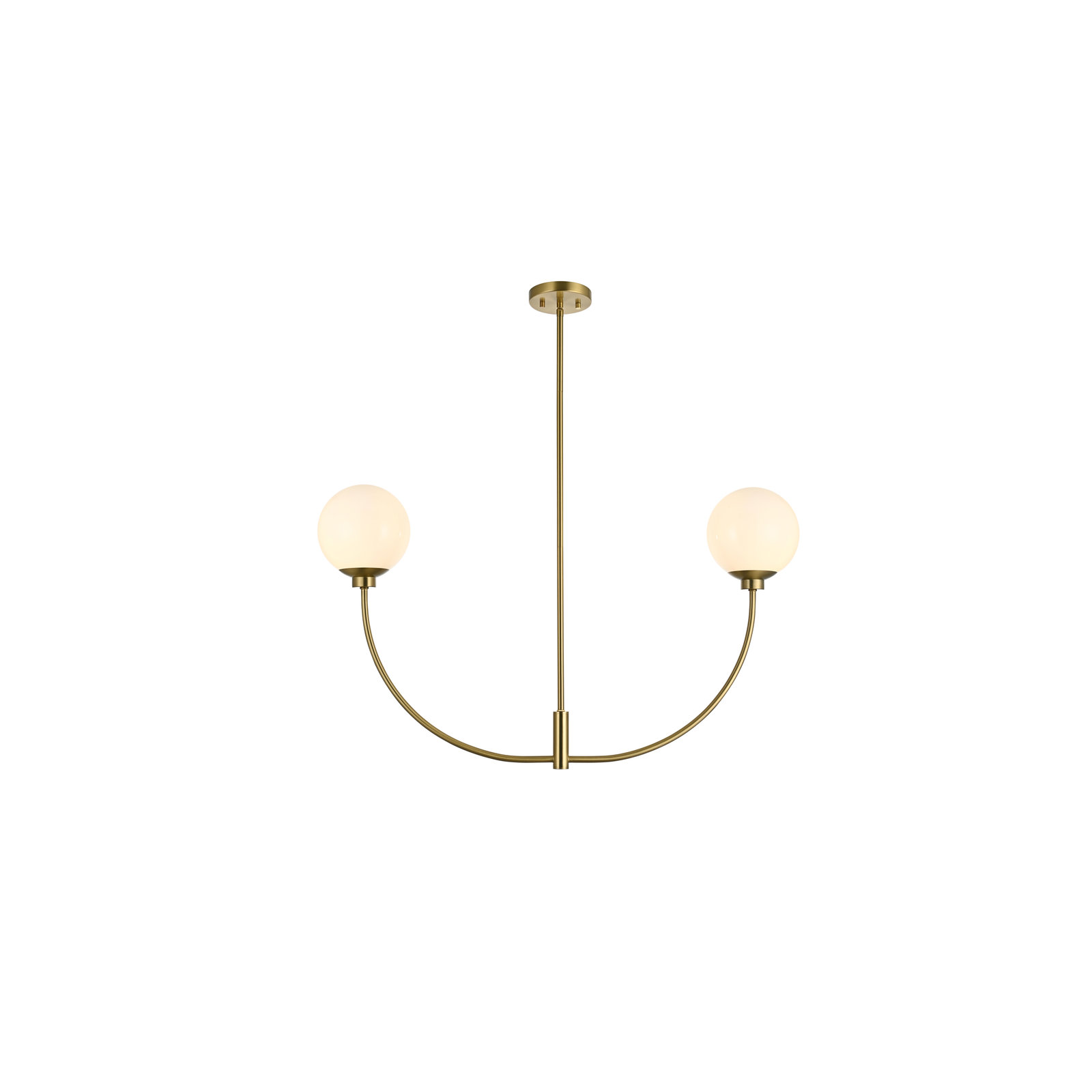 Kyle 2 - Light Metal Chandelier, Satin Gold, 21" H x 36" W x 7" D