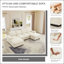 Canapé modulaire à assise profonde avec repose-pieds, canapé-lit en velours côtelé Mobilier rembourré confortable pour salon, appartement, bureau (repose-pieds à 4 et à 2 places, beige)-1298031048