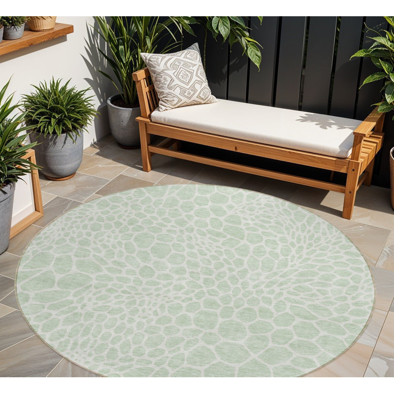 Tapis rond 8 po Mint Green