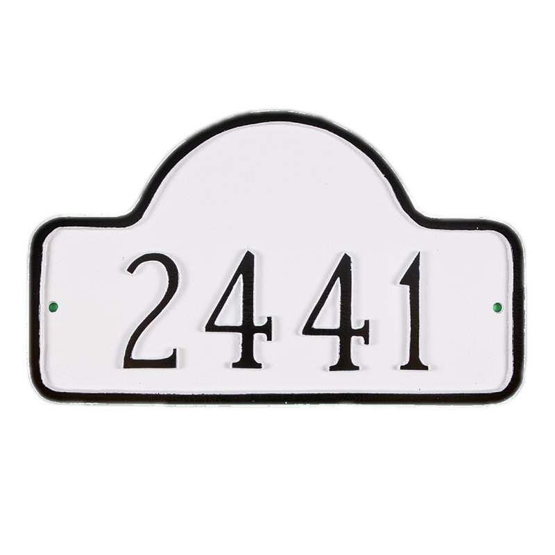 Plaque d'adresse murale 1 ligne Petite, Bleu marine / doré, Oui