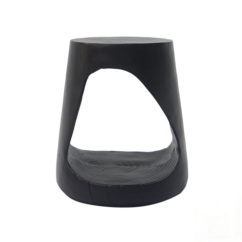 Table d'appoint creuse avec texture semblable au bois MGO, Noir