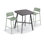 Eiland 36" Square Bar Table -Carbon And 2 Kapri Bar Chairs
